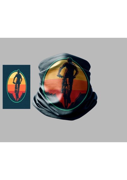 Bisiklet Tasarımlı Motorcu Çok Amaçlı Outdoor Boyunluk Unisex Bandana