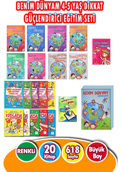 Benim Dünyam 4-5 Yaş Dikkat Güçlendirici Eğitim Seti - 20 Kitap