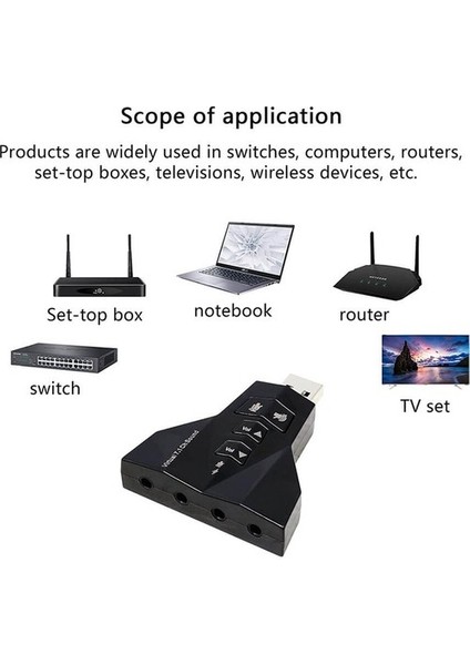 2100 USB Harici Ses Kartı 7 Kanal Mikrofon Giriş Destegi