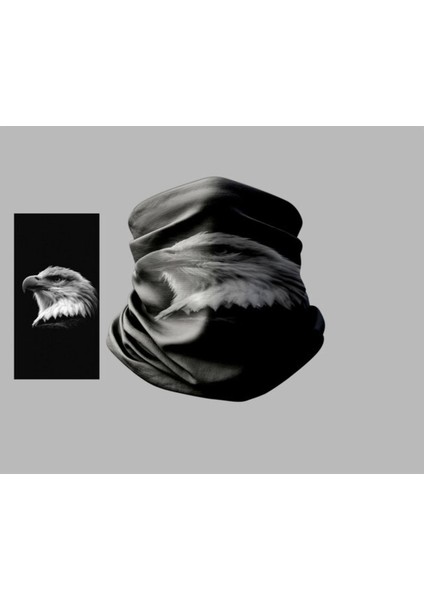 Siyah Beyaz Tasarımlı Motorcu Çok Amaçlı Outdoor Boyunluk Unisex Bandana