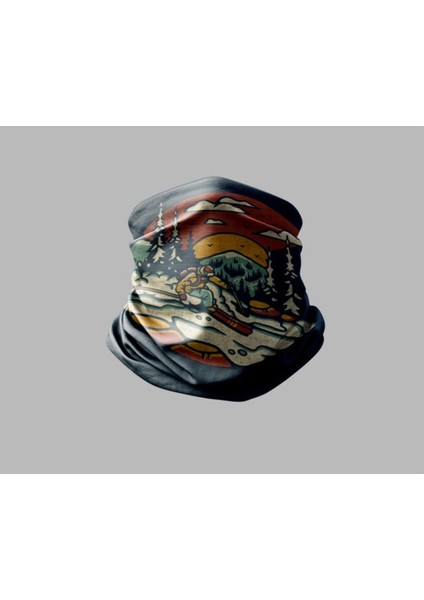 Kayak & Dağ Tasarımlı Motorcu Çok Amaçlı Outdoor Boyunluk Unisex Bandana