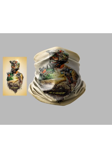 Bisiklet Tasarımlı Motorcu Çok Amaçlı Outdoor Boyunluk Unisex Bandana