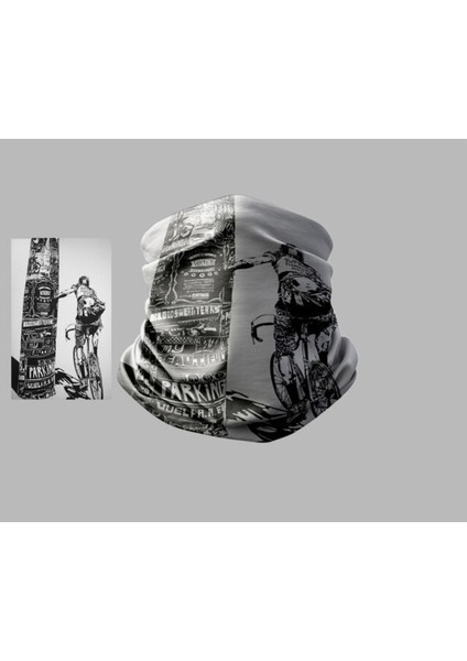 Bisiklet Tasarımlı Motorcu Çok Amaçlı Outdoor Boyunluk Unisex Bandana