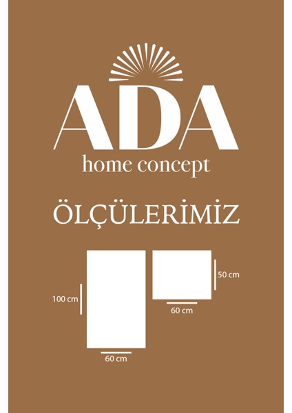 Ada Home Concept Ada Homeconcept 2'li  Banyo Paspası Peluş Halı Kaymaz Taban  60X100 ve 60X50