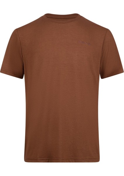 Wınson Erkek Viloft Sıfır Yaka T-Shirt Kakao 2ASWINMFBSS24