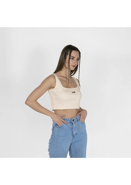 Geniş Askılı Nakışlı Kaşkorse Kadın Kırık Beyaz Crop fiyatları