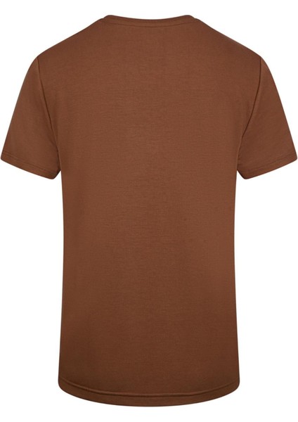 Wınson Erkek Viloft Sıfır Yaka T-Shirt Kakao 2ASWINMFBSS24