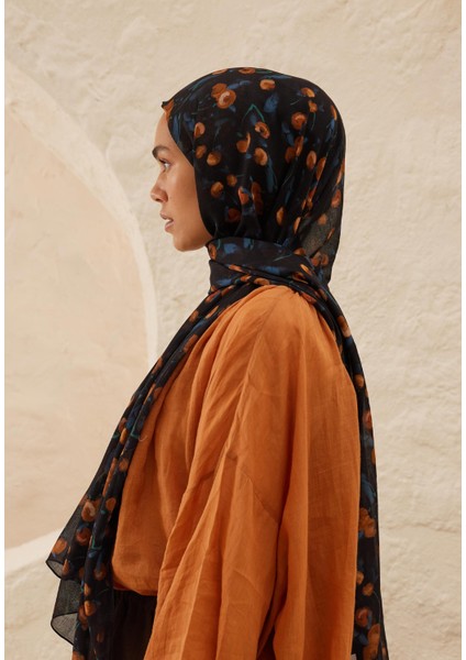 Cherry Desen Rami Şal Lacivert fırsatları