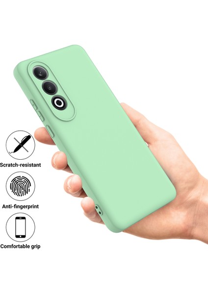 Oneplus Nord Ce4 5g Kılıf Için Slim-Fit Sıvı Silikon Koruyucu Arka Kapak, El Kayışı - Yeşil (Yurt Dışından)