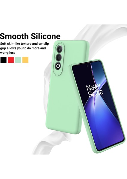 Oneplus Nord Ce4 5g Kılıf Için Slim-Fit Sıvı Silikon Koruyucu Arka Kapak, El Kayışı - Yeşil (Yurt Dışından)