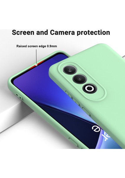 Oneplus Nord Ce4 5g Kılıf Için Slim-Fit Sıvı Silikon Koruyucu Arka Kapak, El Kayışı - Yeşil (Yurt Dışından)