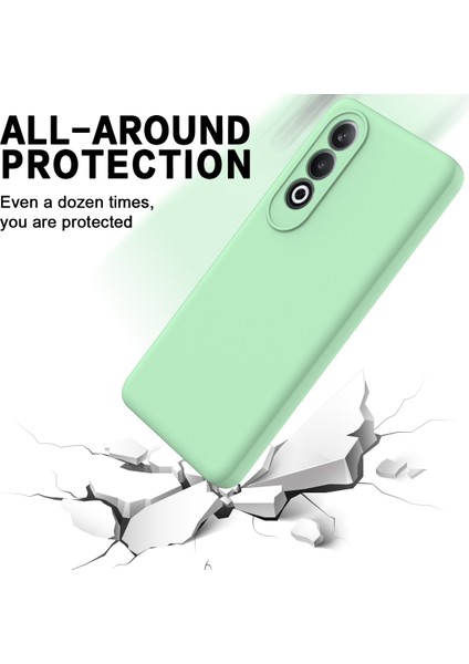 Oneplus Nord Ce4 5g Kılıf Için Slim-Fit Sıvı Silikon Koruyucu Arka Kapak, El Kayışı - Yeşil (Yurt Dışından)