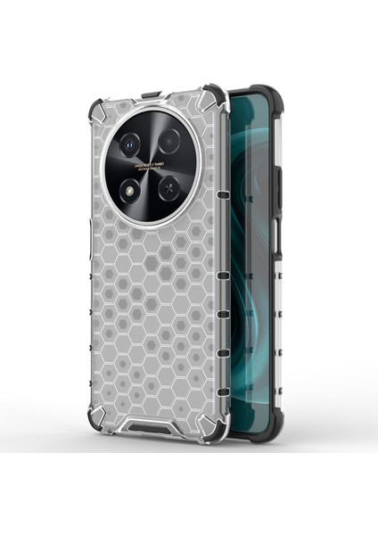 Huawei Nova 12I 4g / Enjoy 70 Pro Kılıf Için Pc+Tpu Petek Tasarımlı Koruyucu Telefon Kapağı - Gri (Yurt Dışından)