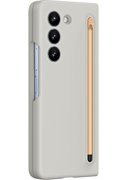 Galaxy Z Fold6 5g Kılıf Için Temperli Cam Filmli ve Kalemli, Ten Dokunmalı Sert Pc Telefon Kapağı - Açık Gri (Yurt Dışından) fiyatları