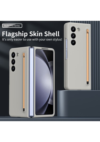Galaxy Z Fold6 5g Kılıf Için Temperli Cam Filmli ve Kalemli, Ten Dokunmalı Sert Pc Telefon Kapağı - Açık Gri (Yurt Dışından) modelleri