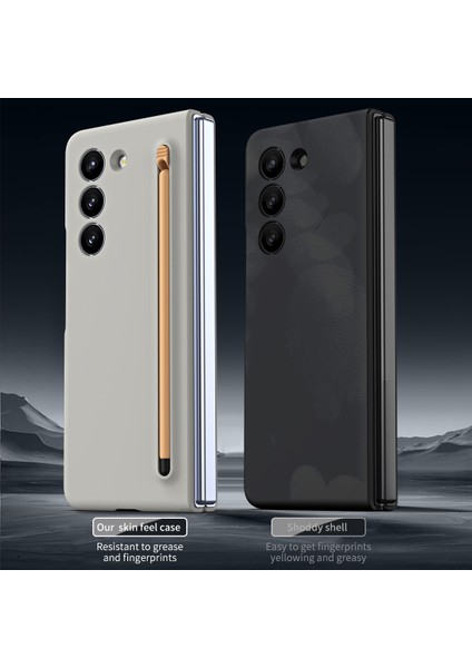 Galaxy Z Fold6 5g Kılıf Için Temperli Cam Filmli ve Kalemli, Ten Dokunmalı Sert Pc Telefon Kapağı - Açık Gri (Yurt Dışından) fırsatları