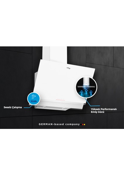 TDE6003WG Duvar Tipi Davlumbaz 60 cm Beyaz Cam