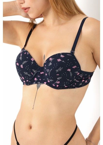 Desenli Push Up Sütyen