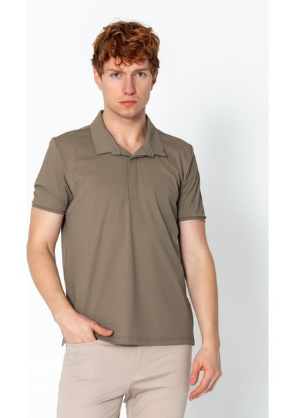 Erkek Regular Fit Salaş Düğmeli Polo Yaka Kırışmaz T-Shirt
