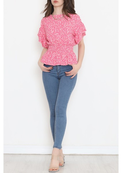 Büzgülü Bluz Pembe - 2495.555. indirimleri