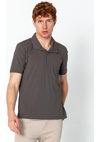 Erkek Regular Fit Salaş Düğmeli Polo Yaka Kırışmaz T-Shirt