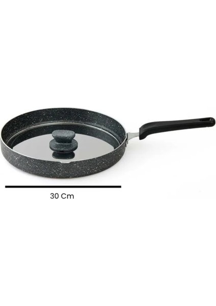 Polo Chef Cupra Kapaklı Granit Balık Tavası - Siyah - 30 cm