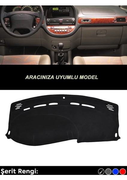 Hyundaı Accent Admıre-Mılenıum (2000-2005) Modeller Için Uyumlu 3D Ön Göğüs/torpido Koruma - Siyah Şerit