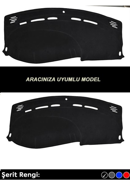 Hyundaı Accent Admıre-Mılenıum (2000-2005) Modeller Için Uyumlu 3D Ön Göğüs/torpido Koruma - Siyah Şerit