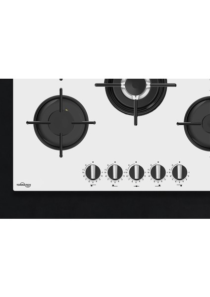 TAO7001WG Ankastre Wok Gözlü Gazlı Ocak 70 cm Beyaz Cam