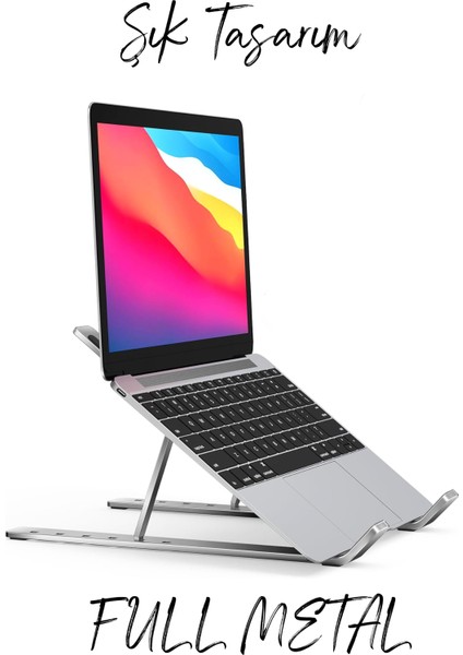 Metal Laptop Tablet Standı Tüm Modellerle Uyumlu Yükseltici Açı Ayarlı Katlanır Tablet Tutucu modelleri