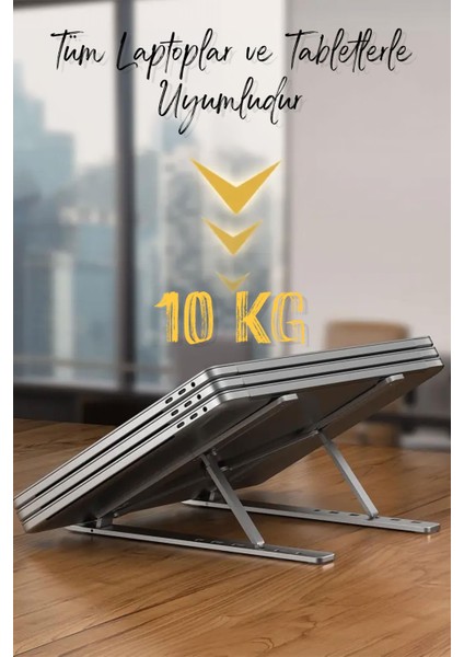 Metal Laptop Tablet Standı Tüm Modellerle Uyumlu Yükseltici Açı Ayarlı Katlanır Tablet Tutucu indirimleri