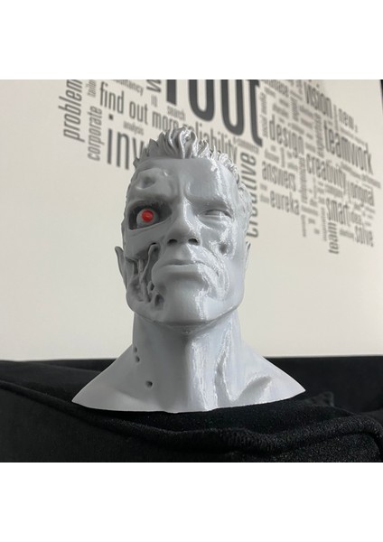 Terminatör Büstü Dekoratif Terminatör Kafa Büst 18 cm Arnold Schwarzenegger