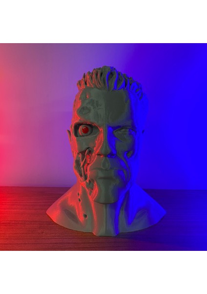 Terminatör Büstü Dekoratif Terminatör Kafa Büst 18 cm Arnold Schwarzenegger modelleri