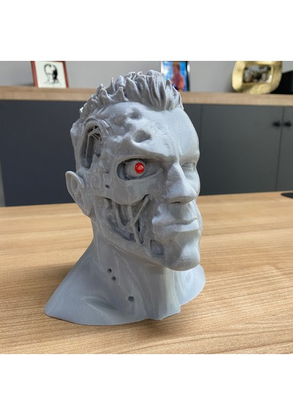 Terminatör Büstü Dekoratif Terminatör Kafa Büst 18 cm Arnold Schwarzenegger indirimleri