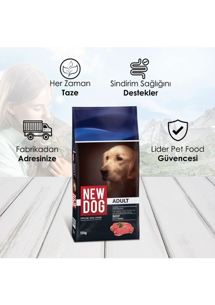 New Dog Sığır Etli Yetişkin Köpek Maması 15 Kg