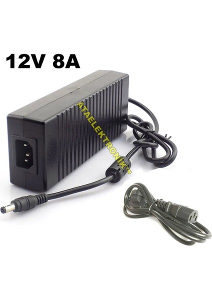 Kaliteli Sağlam Arayanlara - 12 Volt 8 Amper 96W Adaptör Trafo Harddisk HDD Pompa Kamera Dvr LED LED Strip, Wireless Router, Adsl , Hub, Switches, Cctv Security Cameras Adaptörü