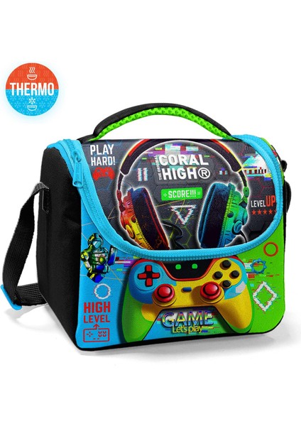 Siyah Fosforlu Yeşil Kulaklık Game Desenli Thermo Beslenme Çantası 11877 fiyatları