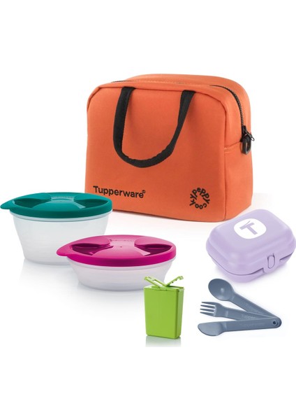 x Peppycooky Turuncu Set 6 Çantalı Yemek Taşıma ve Beslenme Seti