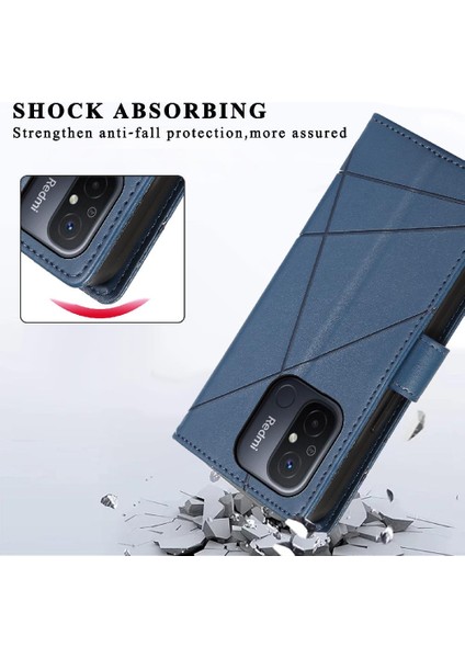 Xiaomi Redmi 12C Darbeye Şok Emici Üç Kart Yuvaları Için Flip Case (Yurt Dışından)