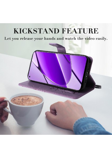 Mellow Shop Realme 11 4g Flip Kickstand Manyetik Kapak Darbeye Kapak Pu (Yurt Dışından)