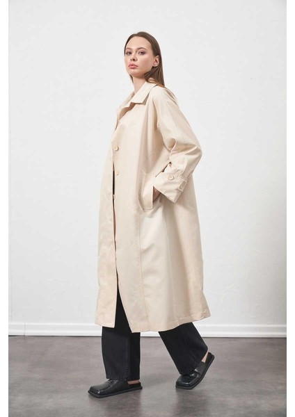 Oversize Trenchcoat Ceket Ekru