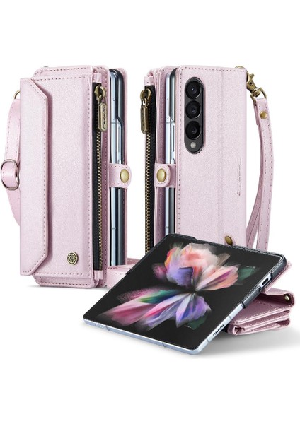 Samsung Galaxy Z Için Crossbody Durumda Kat 3 5g Kılıf Cüzdan Fermuar Faturaları Için (Yurt Dışından)