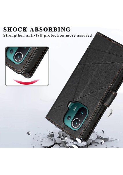 Xiaomi 11 Pro Için Flip Case Kickstand Üç Kart Yuvaları Şok Emici (Yurt Dışından) indirimleri