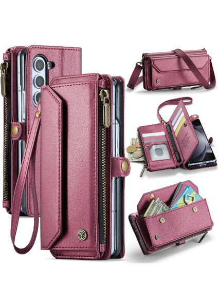 Mellow Shop Samsung Galaxy Z Için Crossbody Durumda Kat 5 5g Kılıf Cüzdan Kart Tutucu Rfid (Yurt Dışından)