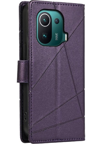 Xiaomi 11 Pro Için Flip Case Kickstand Üç Kart Yuvaları Şok Emici (Yurt Dışından)