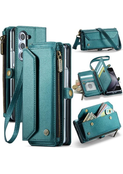 Mellow Shop Samsung Galaxy Z Için Crossbody Durumda Kat 5 5g Kılıf Cüzdan Kart Tutucu Rfid (Yurt Dışından)