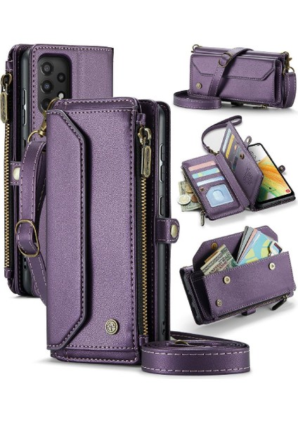 Samsung Galaxy A33 5g Için Crossbody Durumda Cüzdan Rfid Engelleme Fermuar (Yurt Dışından)