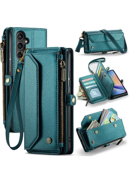 Samsung Galaxy A34 5g Için Crossbody Durumda Rfid Engelleme Cüzdan Kılıf Için (Yurt Dışından)