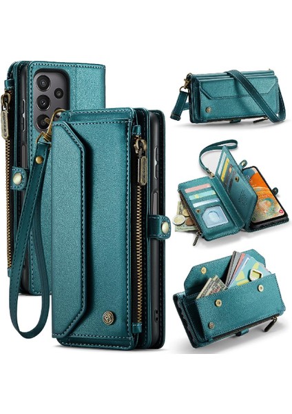 Samsung Galaxy A23 Için Crossbody Durumda 4g/5g Fermuar Faturaları Yuvası Cüzdan Kılıf (Yurt Dışından)