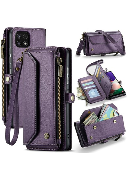 Samsung Galaxy A22 Için Crossbody Durumda 5g Kart Tutucu Cüzdan Kılıf Kadınlar Için (Yurt Dışından)